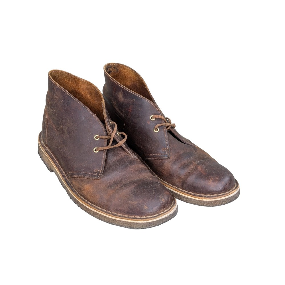 Clarks Women Desert Boot 9 Beeswax Brown Leather Chukka Ankle Lace Up Gum Sole